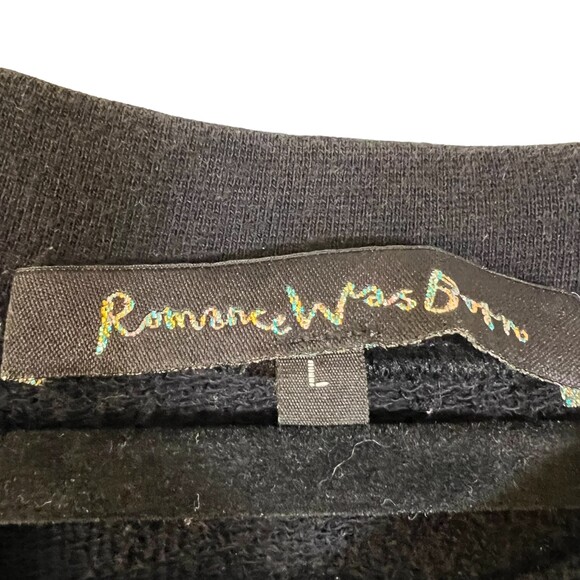 Romance Was Born Abstract Eye Lips Long Sleeve Heavyweight Shirt Women's Large - Picture 4 of 4